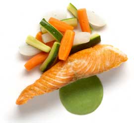 saumon poélé aux légumes croquants
